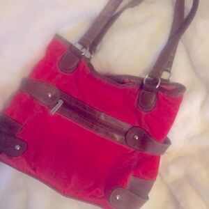 Pink and brown leather